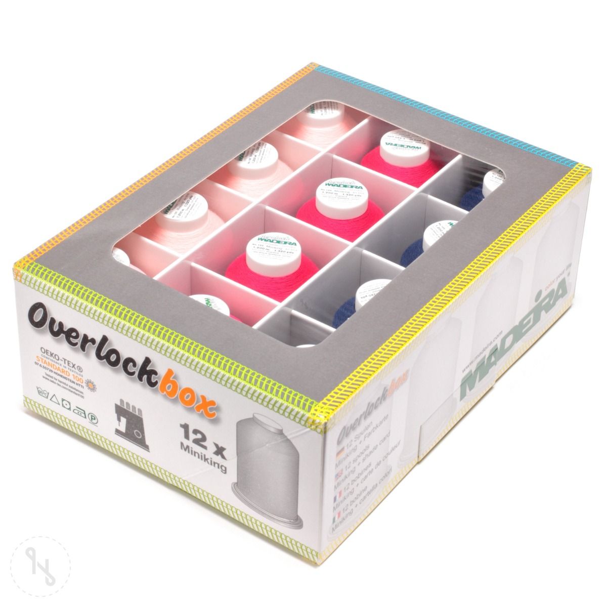 Box di filati per tagliacuci “Overlockbox Madeira 3+1” – 9202 – Blu e rosa - immagine 3
